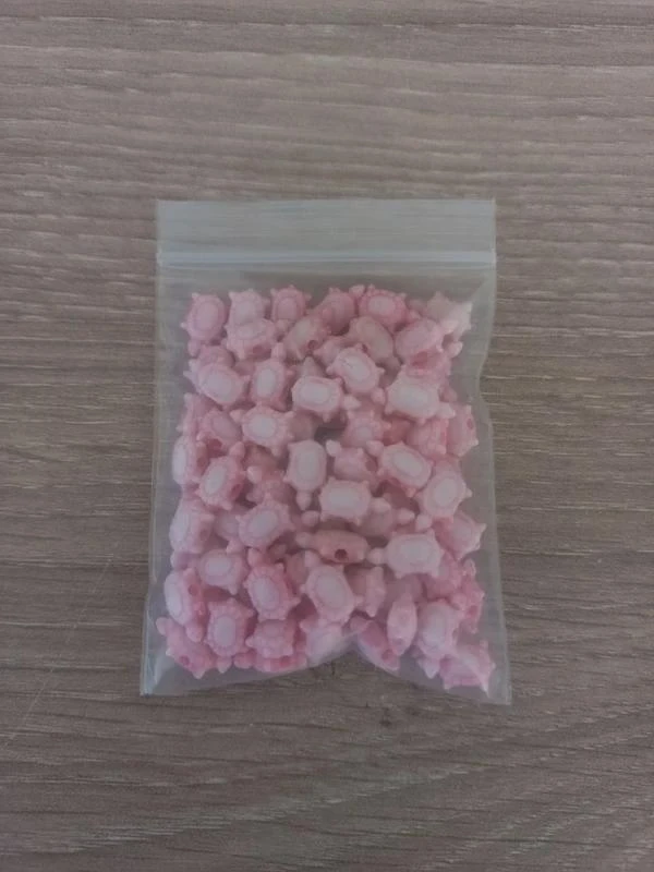 Lot De Perles Acrylique Rose Clair "Tortue"